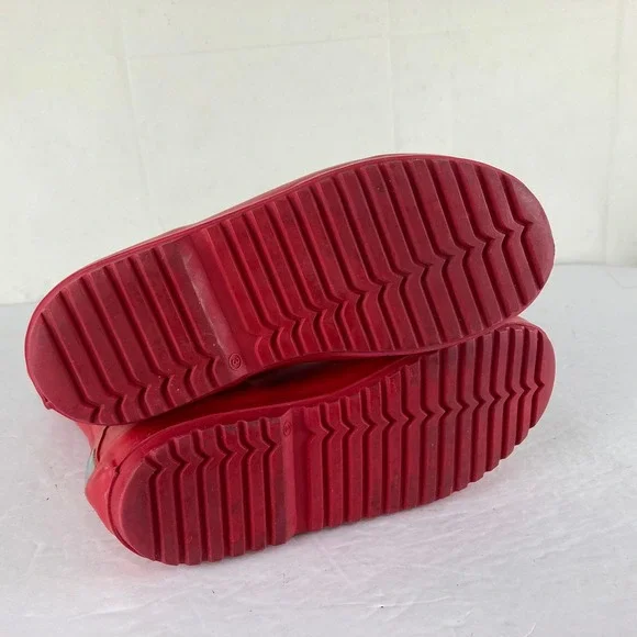 Hunter for Target Rain Boots Boys Girls Sz 3 Red Pull On Tall Waterproof - Picture 6 of 6